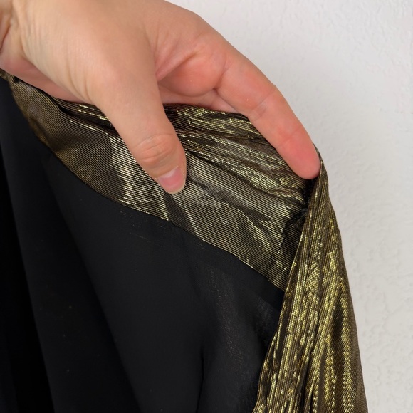 Rixo Strapless Claudette Mermaid Drop Waist Metallic Dress Gold Black 3XL - Picture 15 of 16